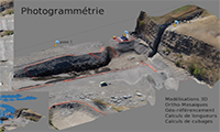 Datum lines, levels, photogrammetry, precise agriculture near infrared texture mapping with Drone Tech. Reunion Island.